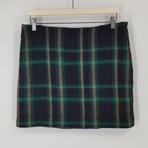 Polo Ralph Lauren Tartan Plaid Wool Mini Skirt